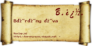 Bárány Éva névjegykártya