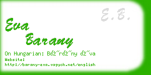 eva barany business card